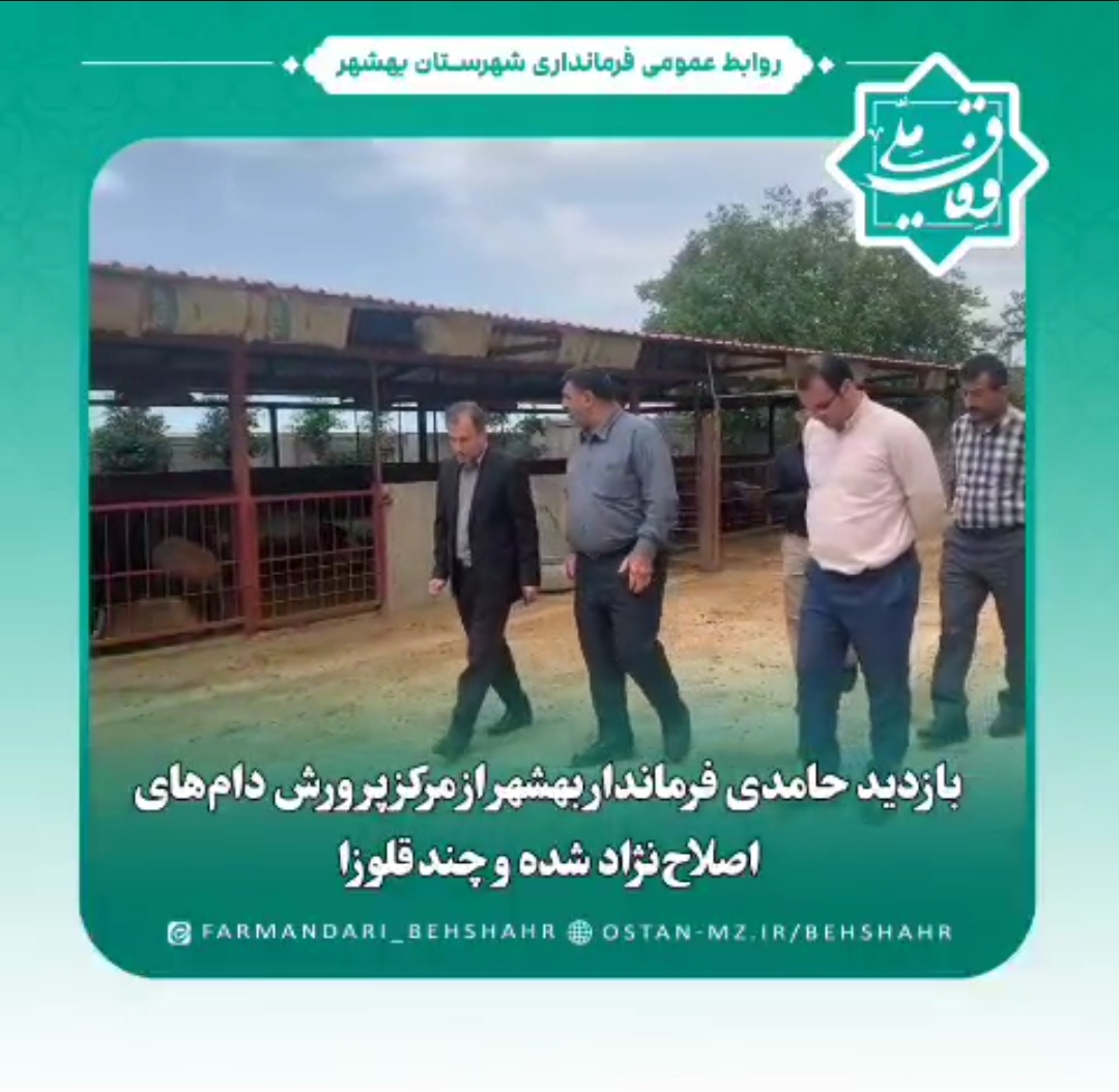 بازدید فرماندار بهشهر از مرکز پرورش و گله‌سازی دام سبک اصلاح نژاد شده؛ تأکید بر حمایت از ظرفیت‌های دامپروری شهرستان