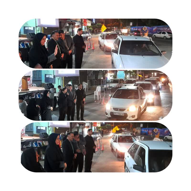 حضور سرکارخانم دکتر قائی پاشافرماندار، ،معاون فرماندار،بخشداران در قدر دانی از رژه کاروان خودرویی  درمیدان شهدای شیرگاه
