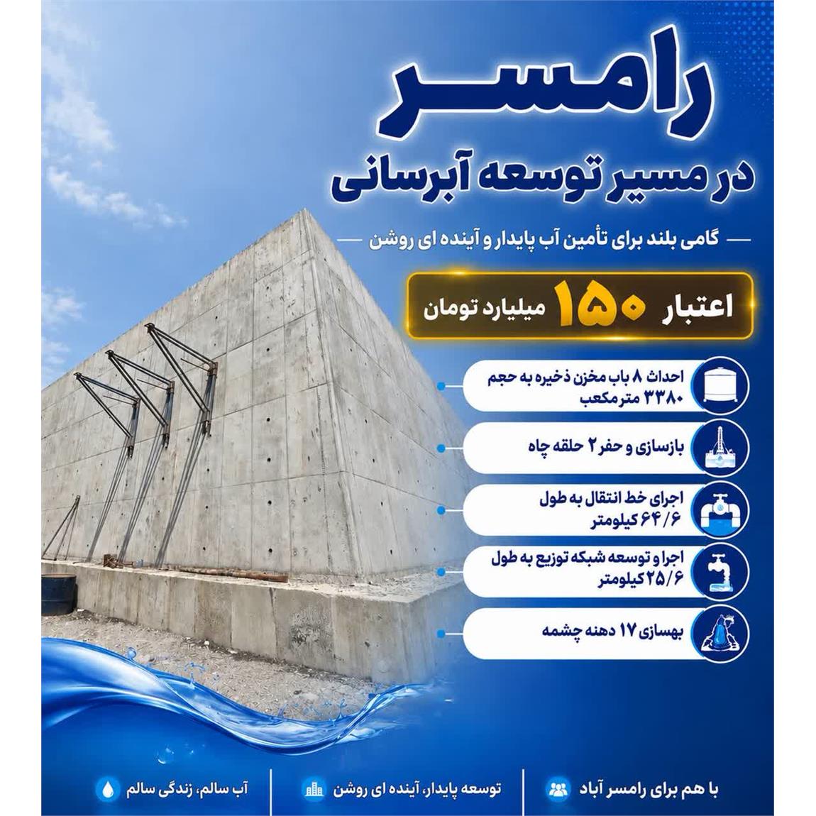 استاندار مازندران خبر داد: اختصاص ۱۵۰ میلیارد تومان برای توسعه زیرساخت‌های آب‌رسانی رامسر