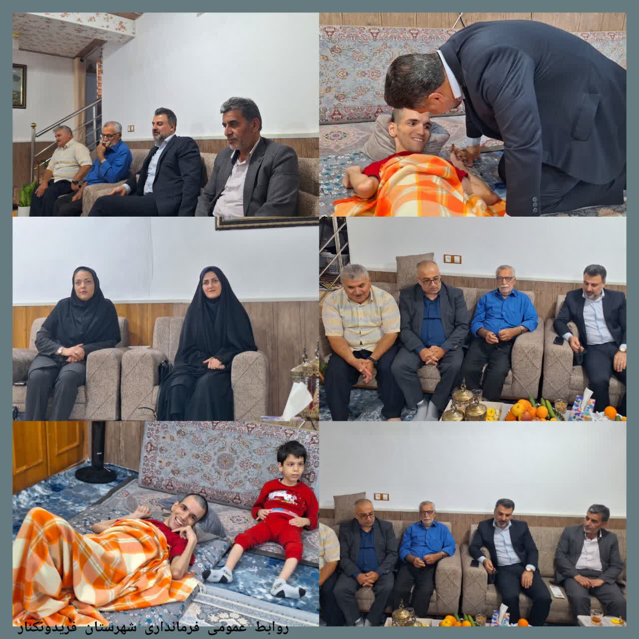 دیدار فرماندار فریدونکنار با خانواده سادات دارای دو معلول به مناسبت عید غدیر خم