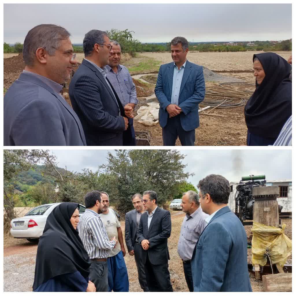 🔰 بازدید میدانی فرماندار گلوگاه از روند حفر چاه آب شرب خورشیدکلا