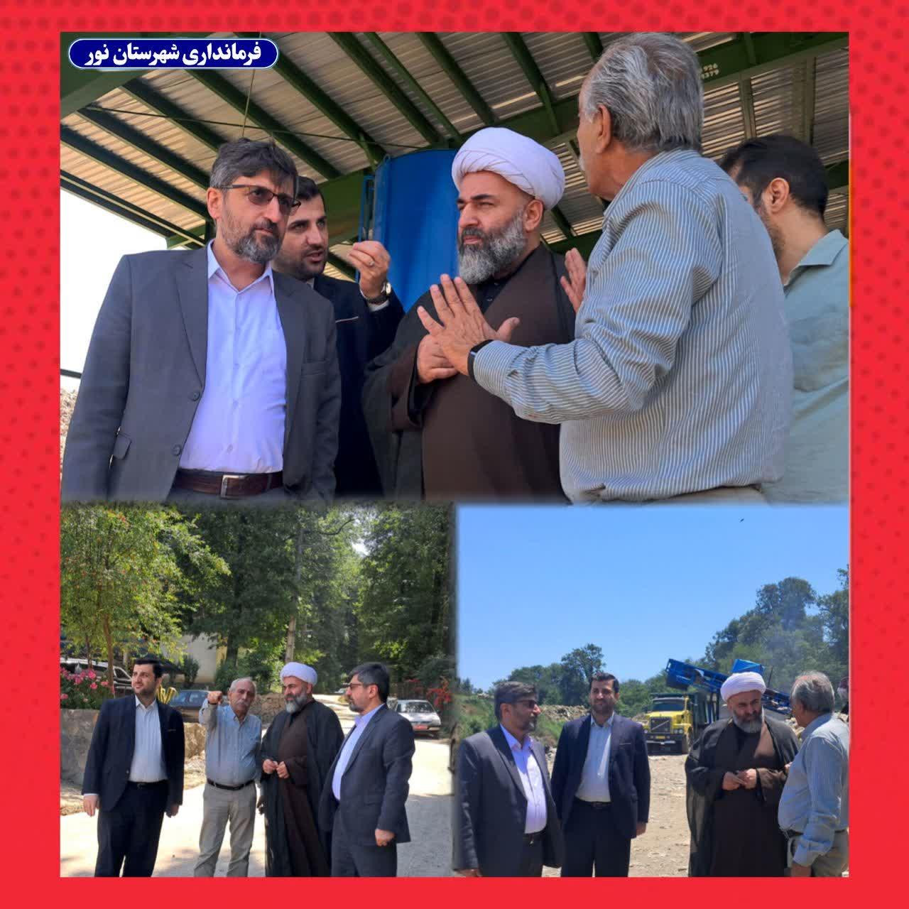 بازدید سرپرست فرمانداری شهرستان نور و امام جمعه نور از سایت پسماند شهرستان